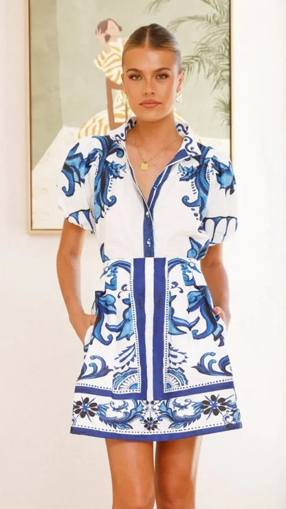 | Linen Floral Cocktail Dress