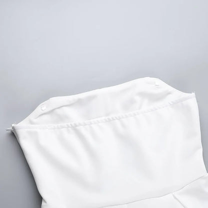 Elegant Strapless Corset A Line Solid Mini Dress