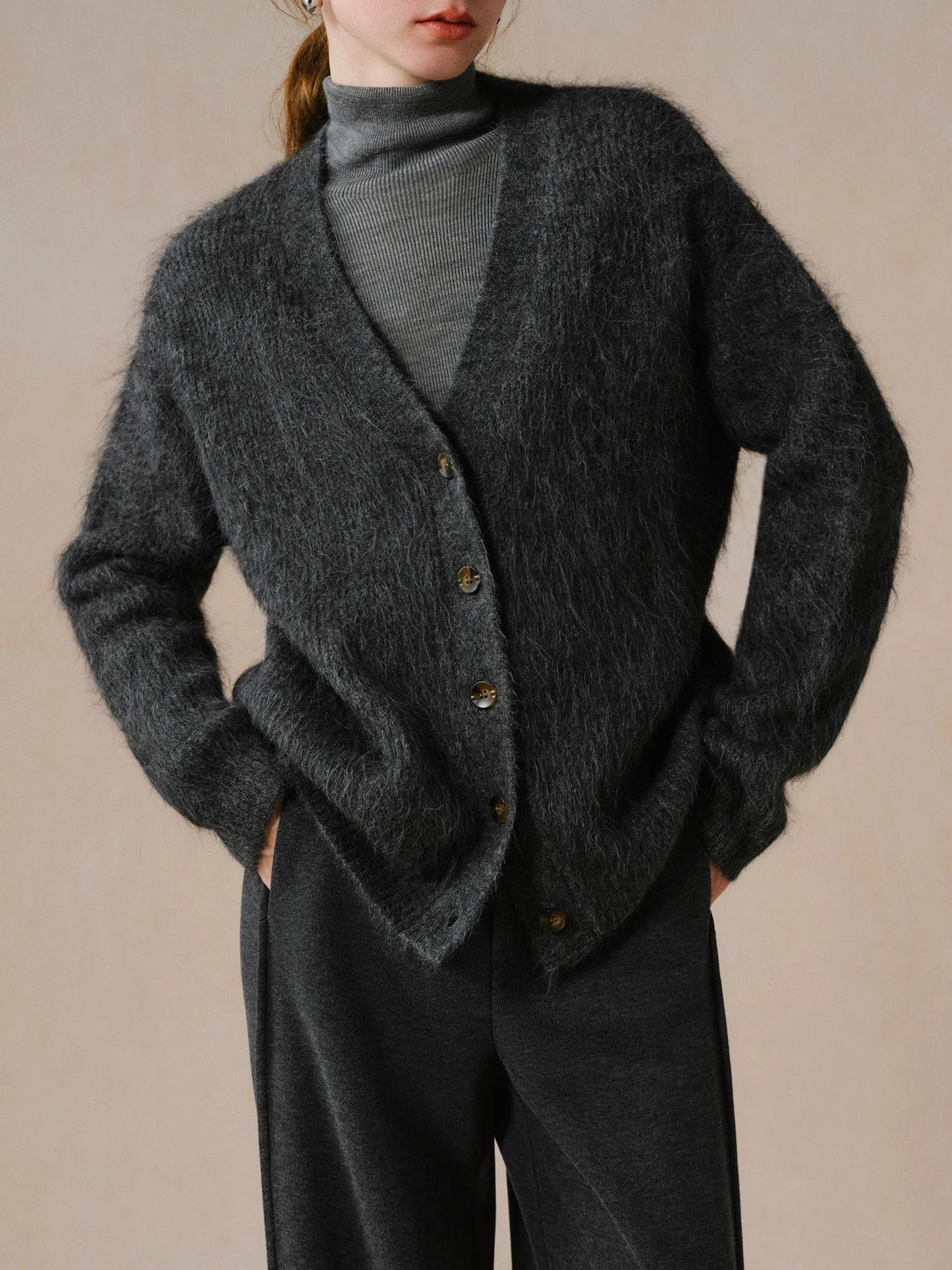 Alpaca V-neck Chic Warm Knit Cardigan
