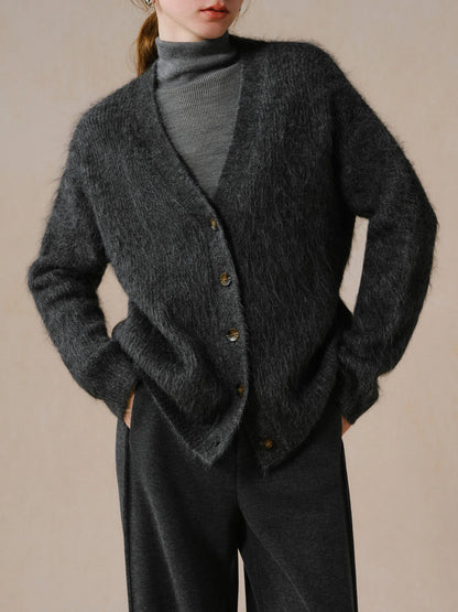 Alpaca V-neck Chic Warm Knit Cardigan