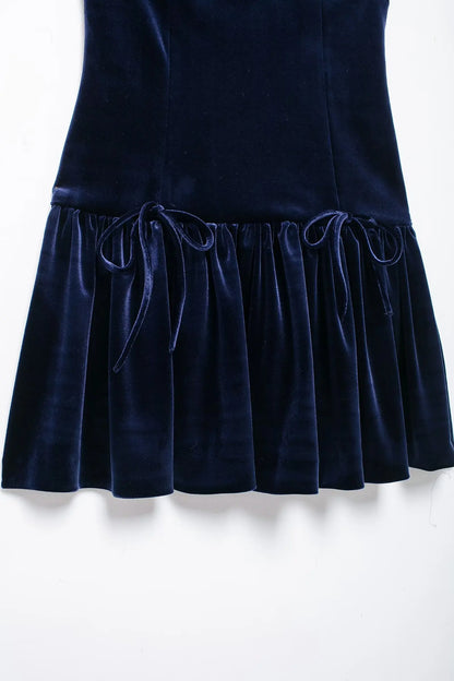 Bow Crew Neck Sleeveless Mini Dress