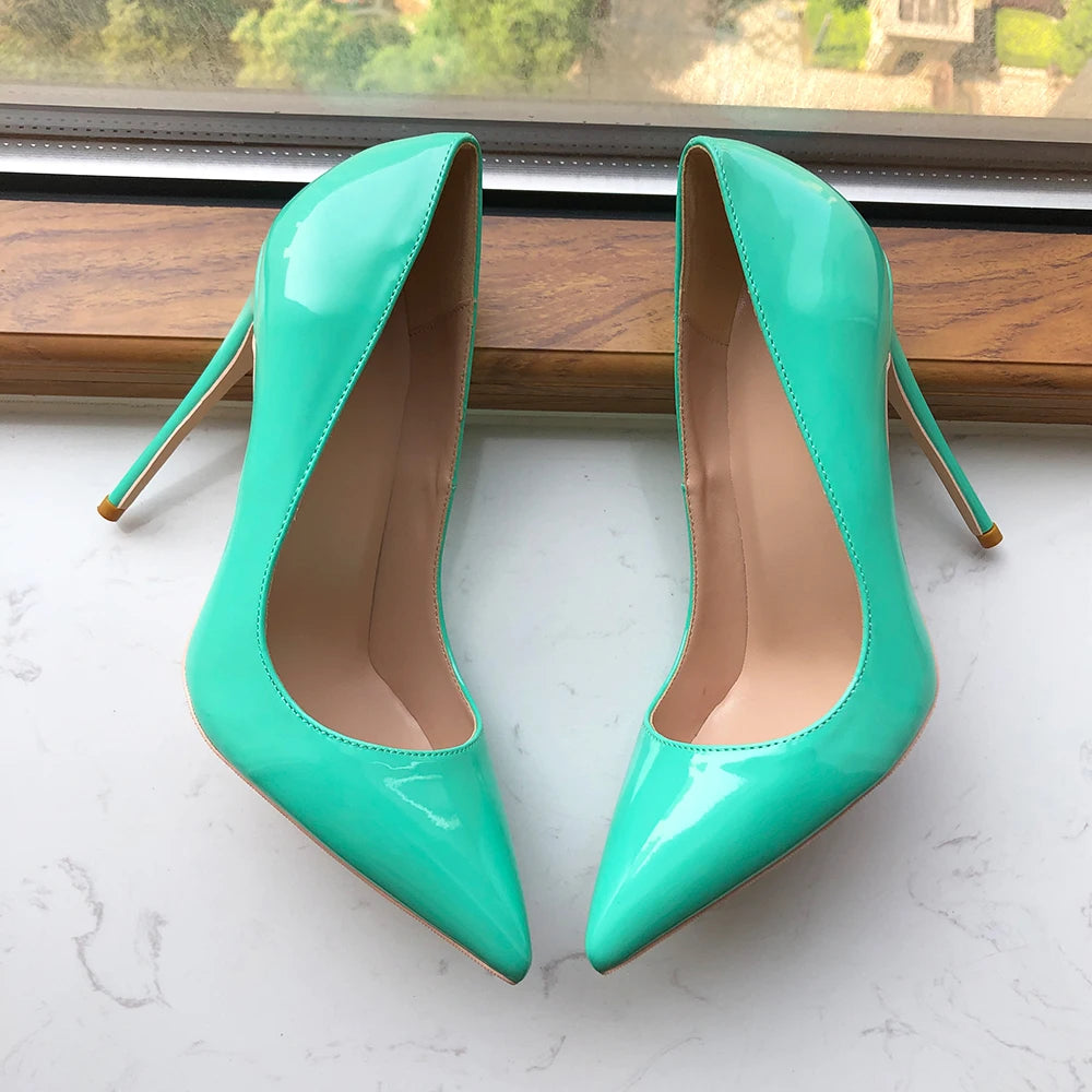 Mint Green Pointy Toe High Heel Shoes - 8cm, 10cm, 12cm