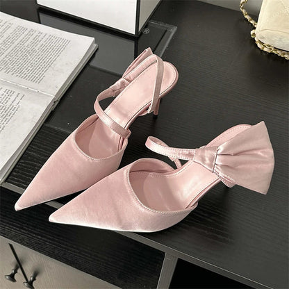 Spring Fashion Pleated Hollow Women Pumps with Pointed Toe and Low Thin Heels