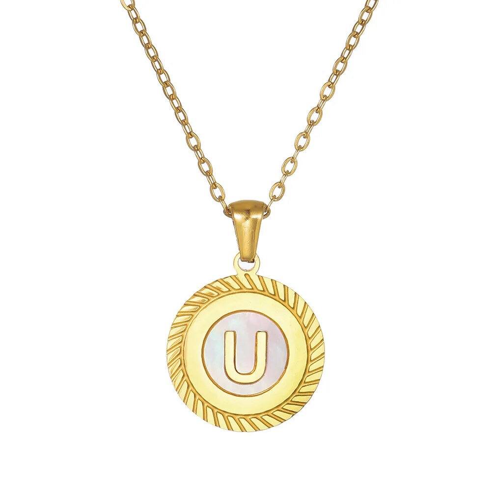 Round Mini Initial Necklace