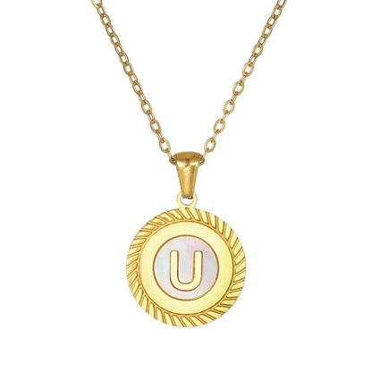 Round Mini Initial Necklace
