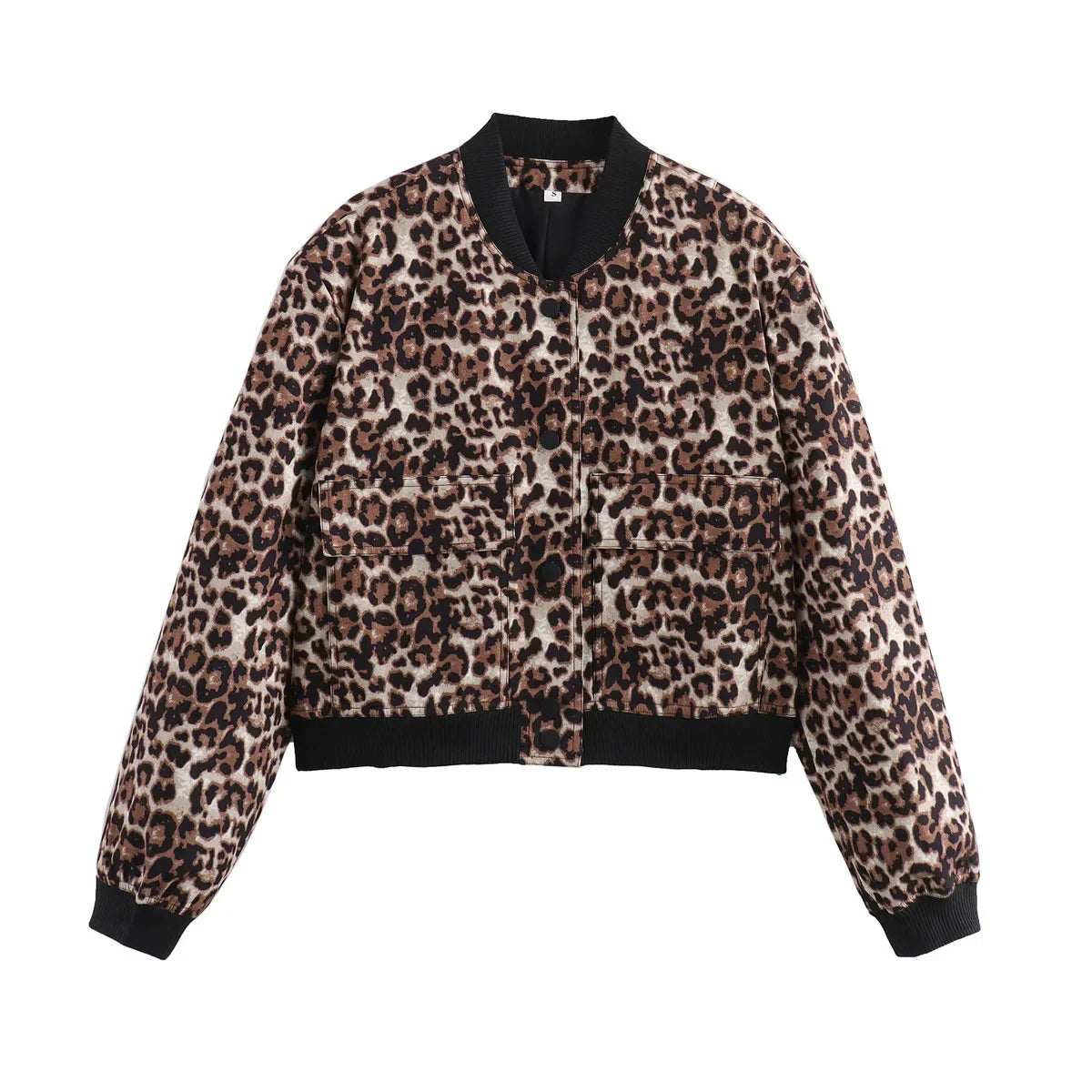 Basic Stand Collar Women Jacket Long Sleeve Cardigan Button Up Cropped Coat Baseball Outerwear Autumn Winter Clothes