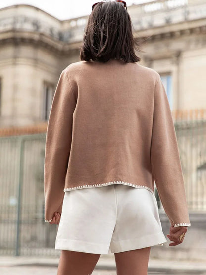 Patchwork Knitted Elegant Winter Coat