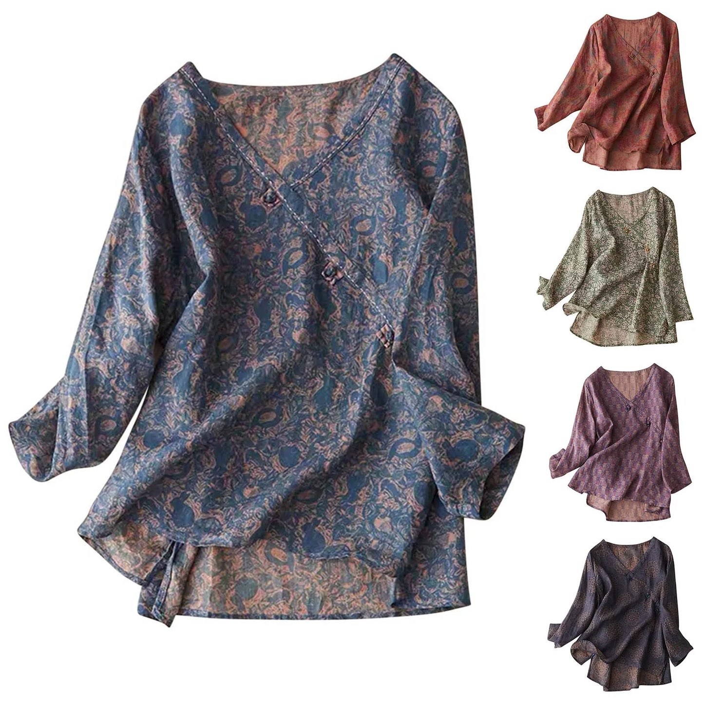 | Crosswrap Linen Blouse