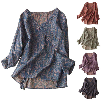 | Crosswrap Linen Blouse