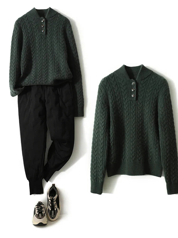 | Cashmere Button-Up Sweater