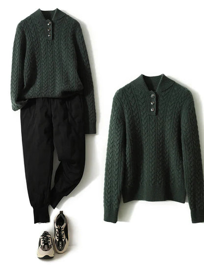 | Cashmere Button-Up Sweater