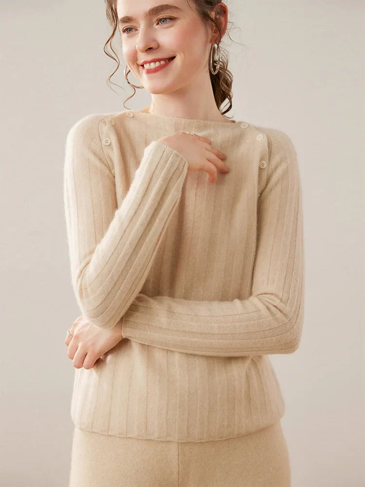 | Buttoned Cashmere Sweater