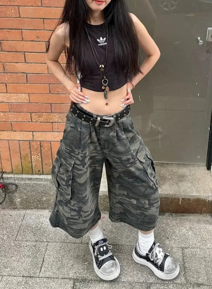 Camouflage Straight Calf Pant