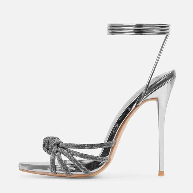 Peep Toe Black High Heels Sandals for Women