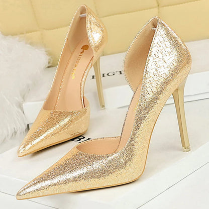 Sequin Cloth Women Pumps - Luxury High Heels for Fashionable Wedding Shoes