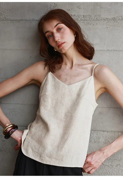| Linen V-Neck Camisole Top
