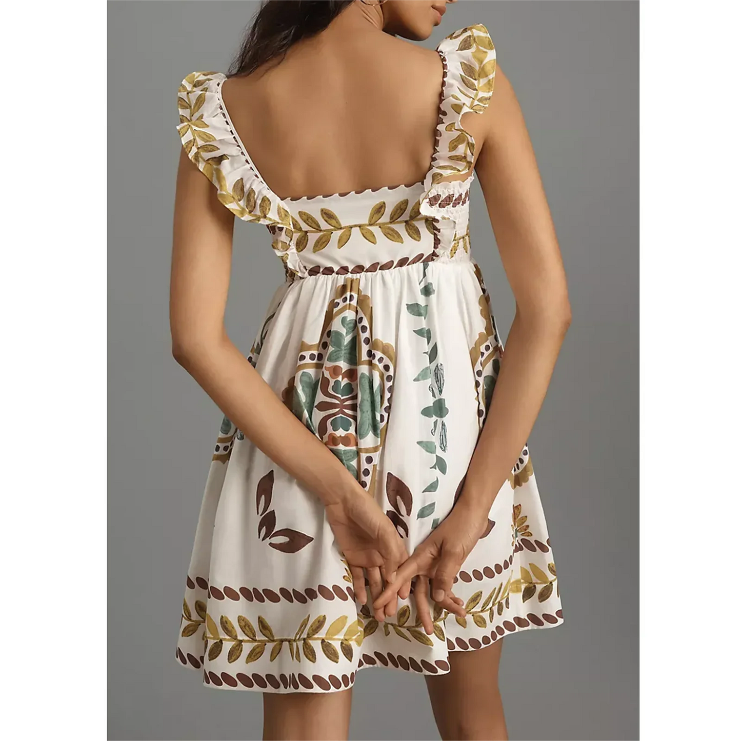 Sweet Ruffle A-Line Mini Floral Dress