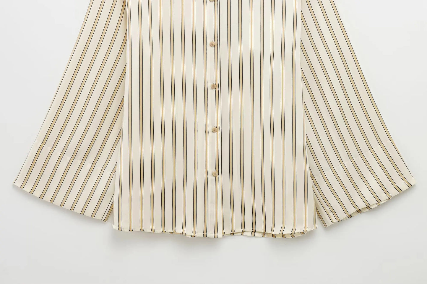 | Striped Button-Up Blouse