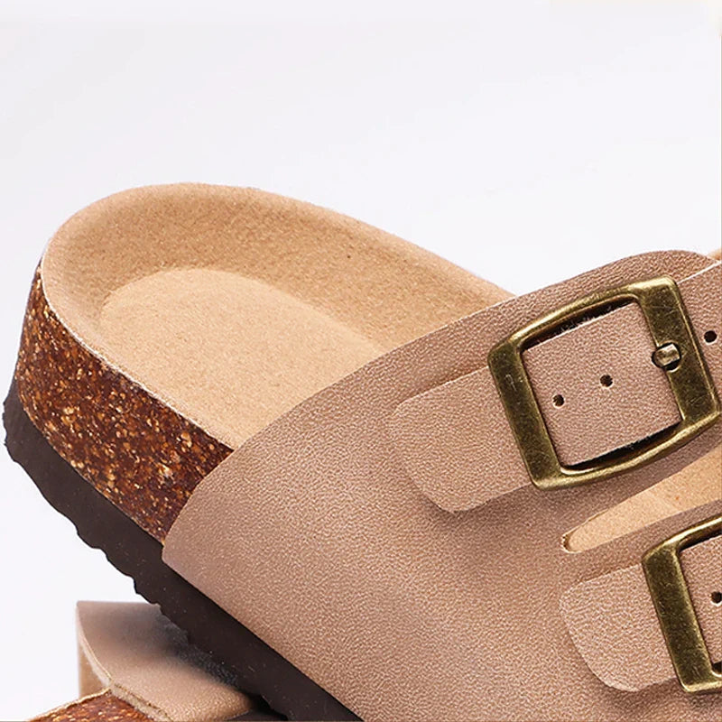 | Nappa Leather Orthopedic Double Buckle Slide