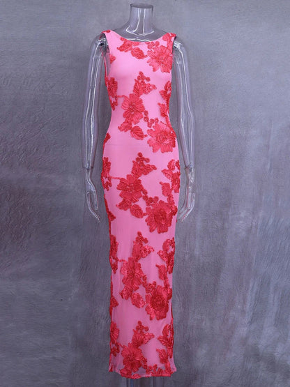 Floral Embroidered Maxi Dress