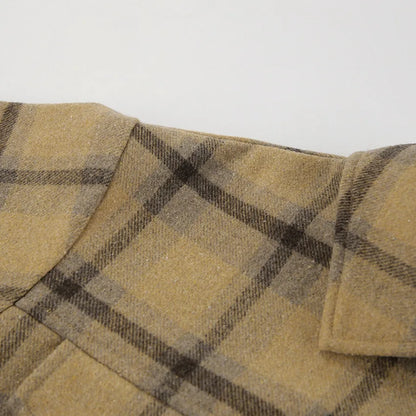 New Plaid Contrast Jacket Women Autumn Winter Single Breasted Long Sleeve Outerwear Female Streetwear Vintage Fashion Coat