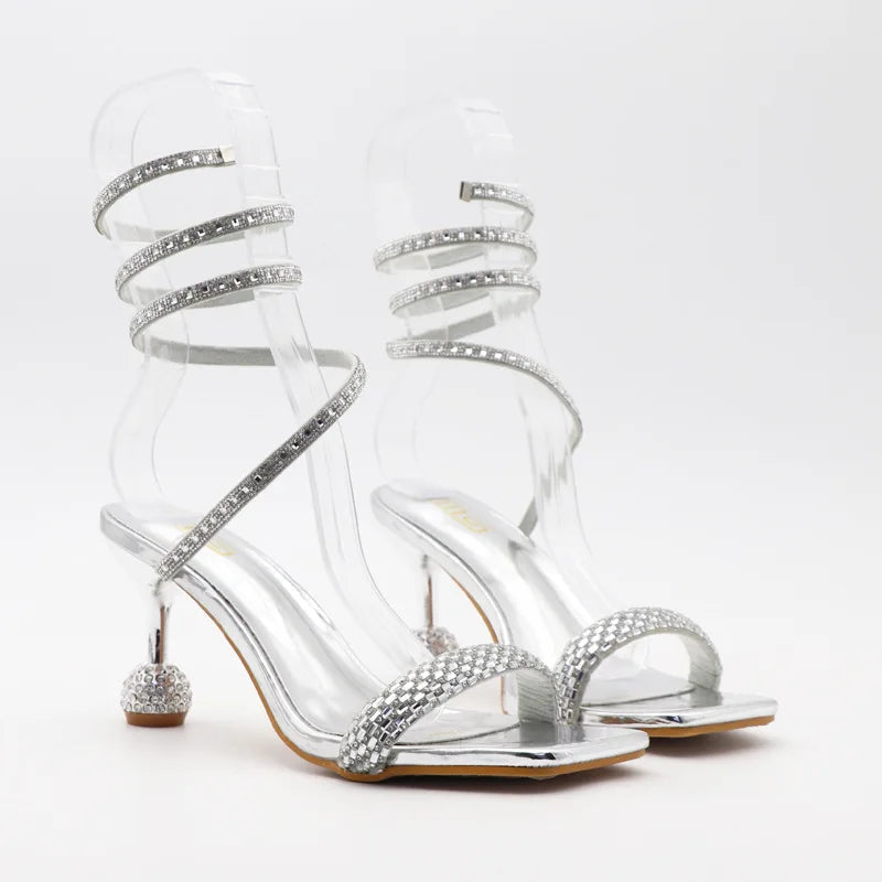 Rhinestone Fairy Open-toe High Heel Rome Sandals for Women