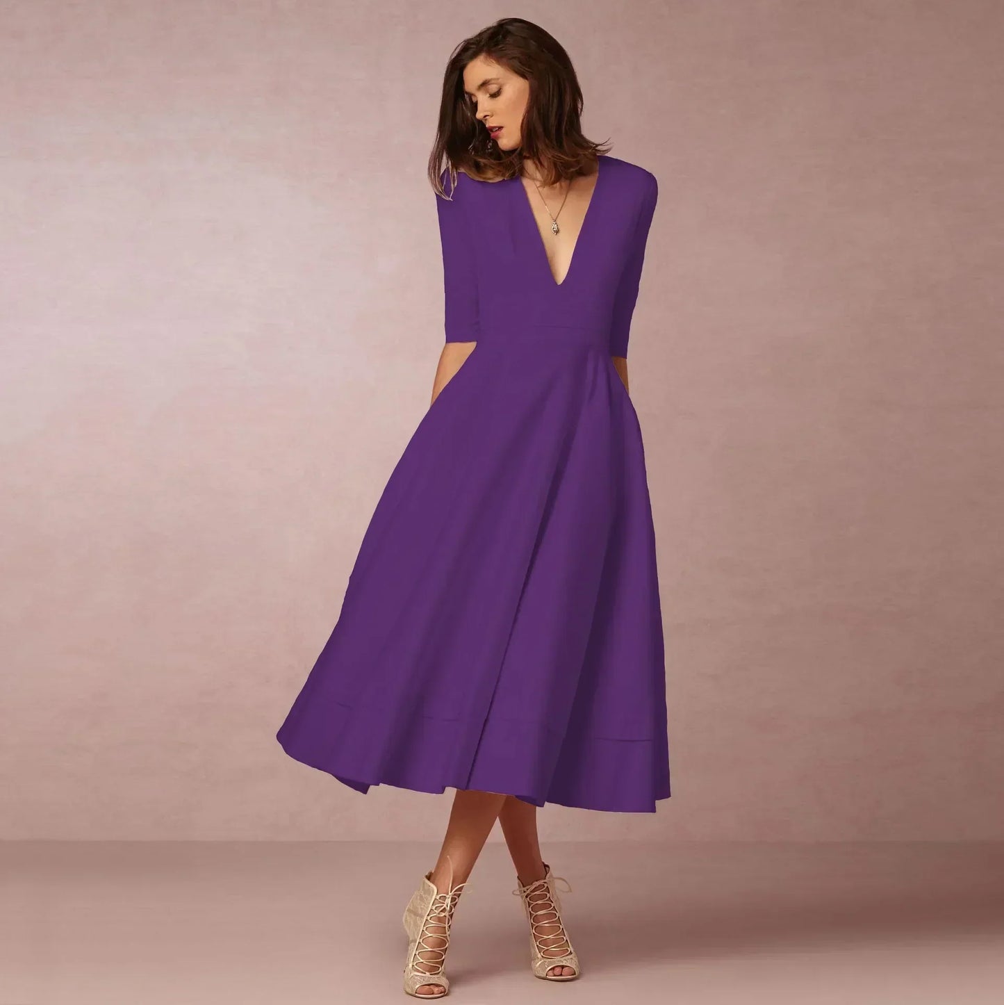 Paige | Women Ivoire Midi Dress Fitted Elegant Cut