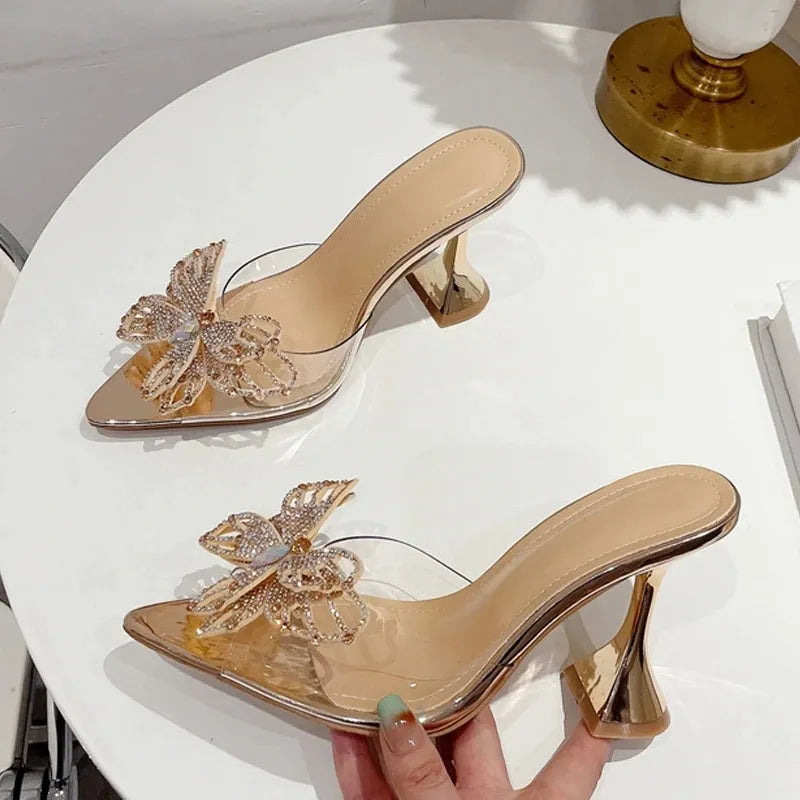 Summer PVC Transparent High Heels Slippers - Sexy Street Sandals