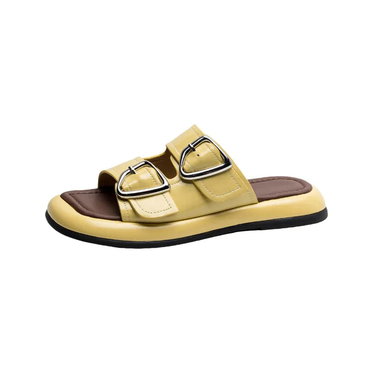| Twin-Buckle Slide Sandals