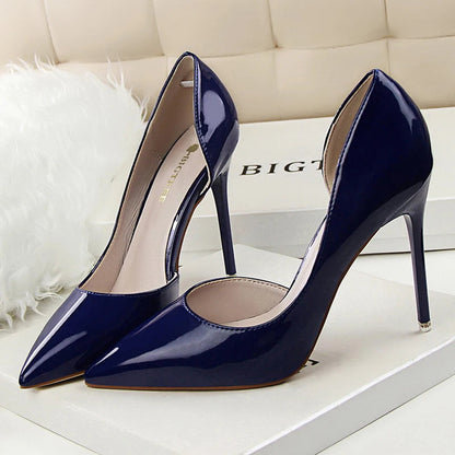 Patent Leather High Heel Stiletto Party Shoes for Women in Office Career
