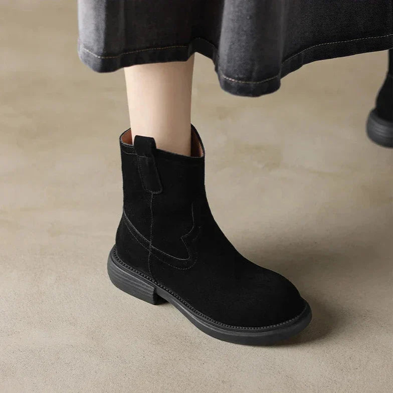 | Leather Zipper Boots