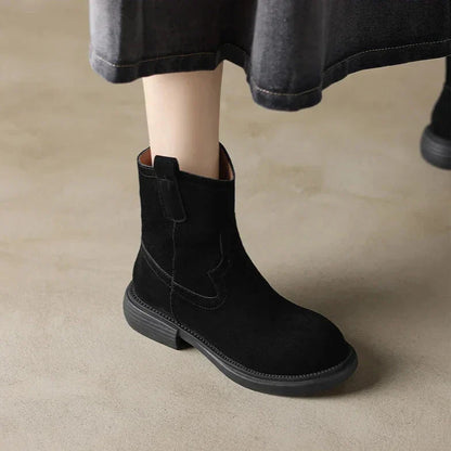 | Leather Zipper Boots