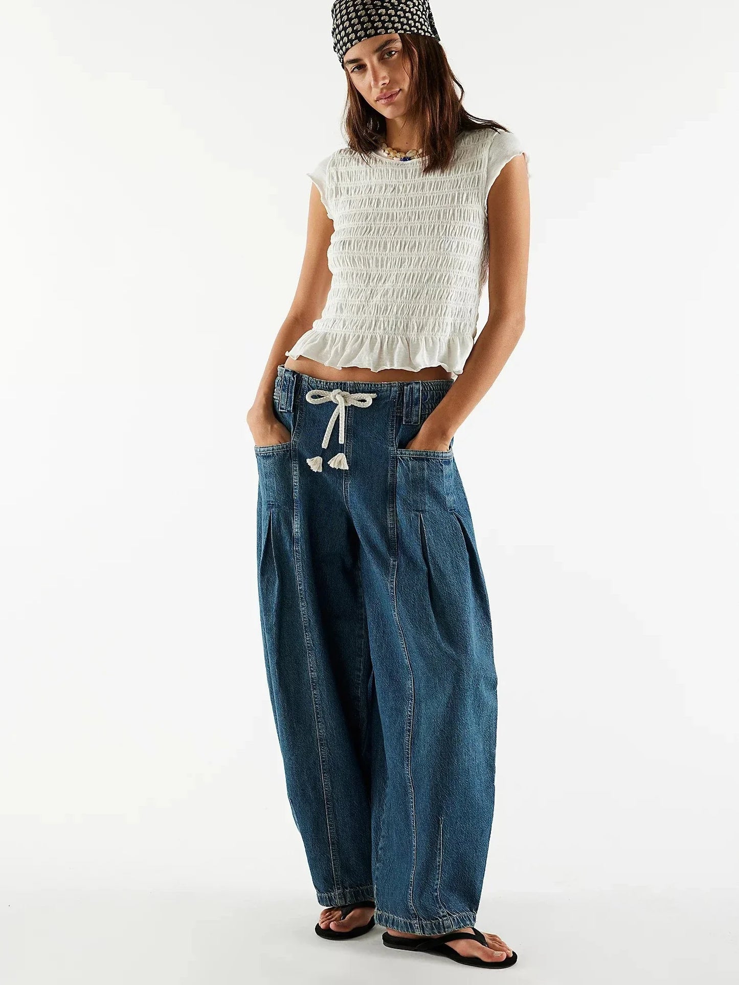 | Drawstring Denim Pants