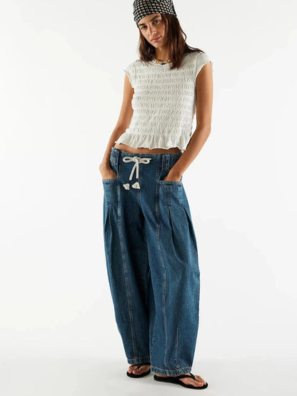 | Drawstring Denim Pants