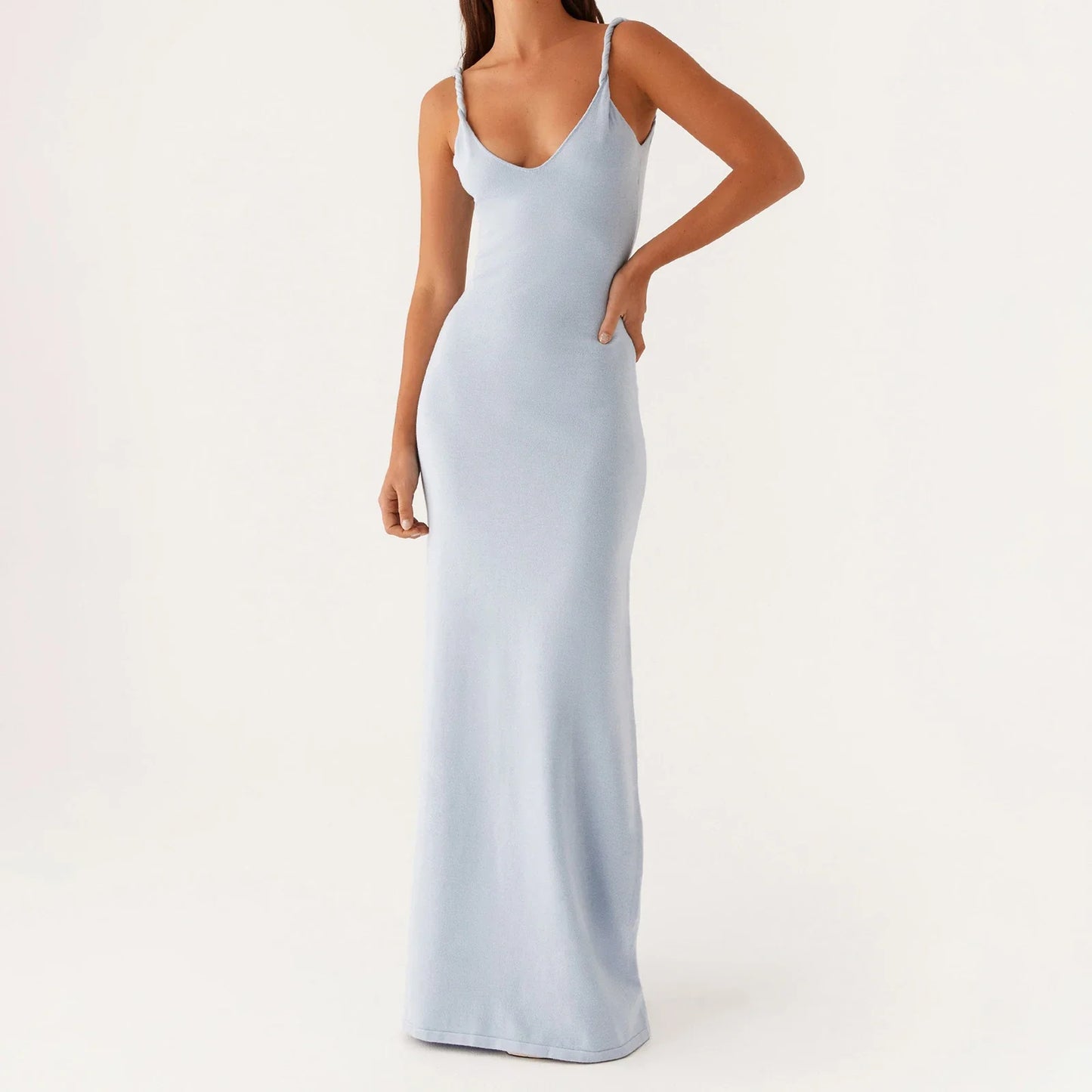Cut Out Spaghetti Strap Maxi Bodycon Dress