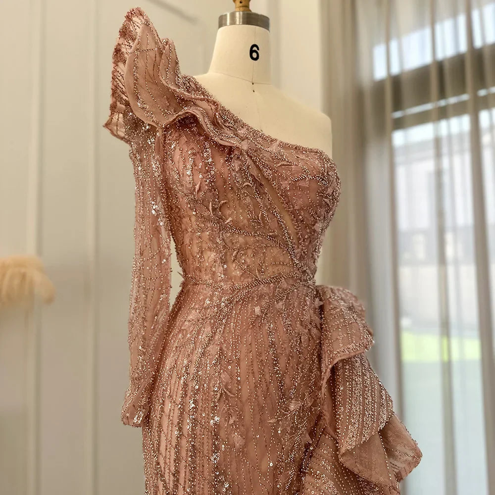 One-Shoulder Side Slit Mermaid Formal Dresses