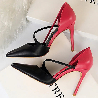 Sweet High-heels Pointed Women Pumps Sexy Party Shoes Summer Stiletto High Heel Hollow Out