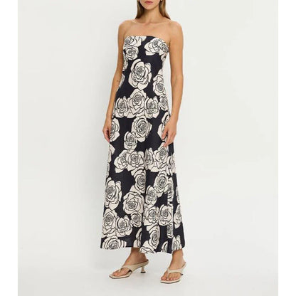 Off Shoulder Floral Tube Vacation Dress