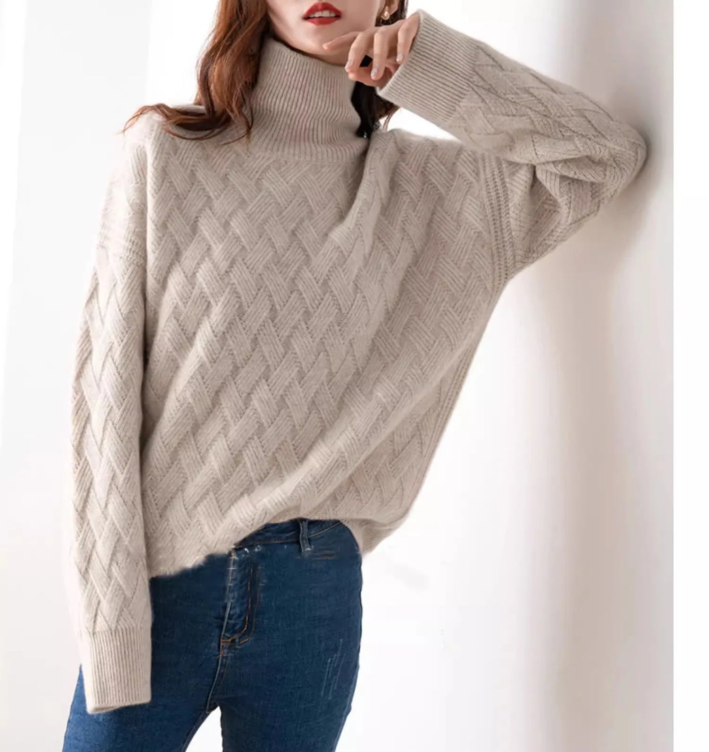 | Cable Turtleneck Sweater