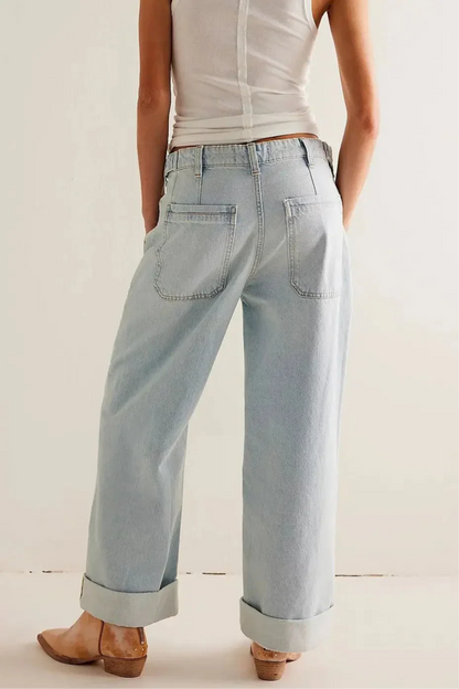 | High-Waist Wide-Leg Denim