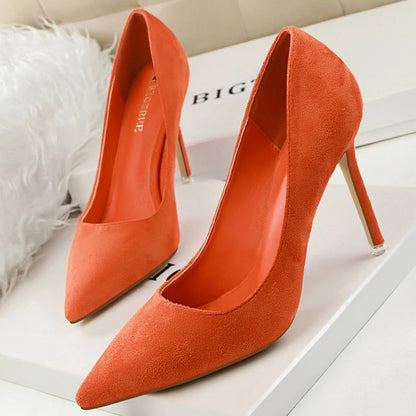 Suede High Heel Pumps - Fashionable Office and Party Shoes