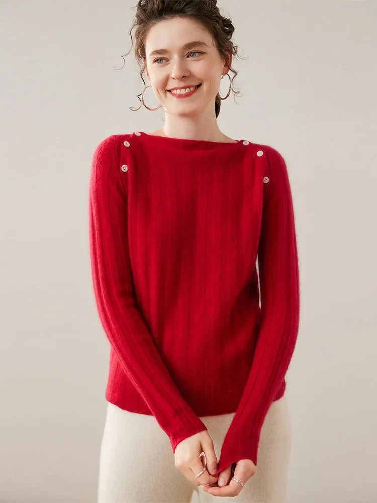 | Buttoned Cashmere Sweater