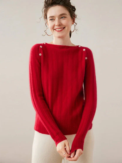 | Buttoned Cashmere Sweater