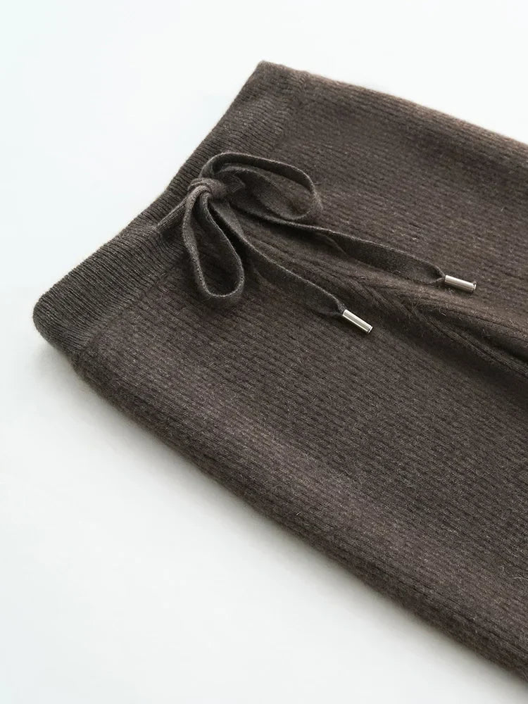 | Wool Knitted Wide Leg Pants