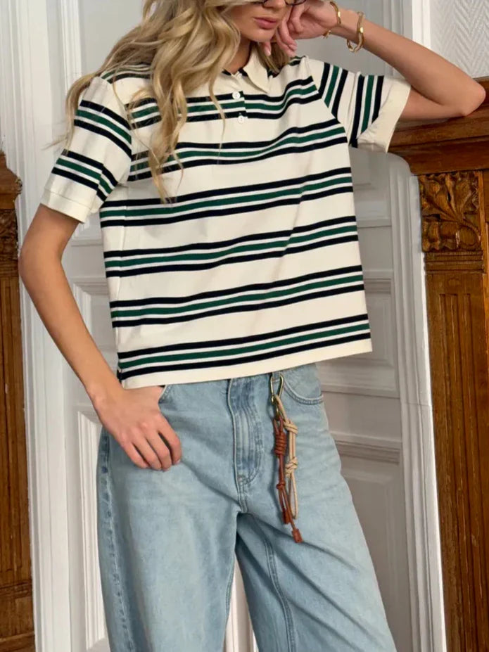 | Stripe Polo Tee