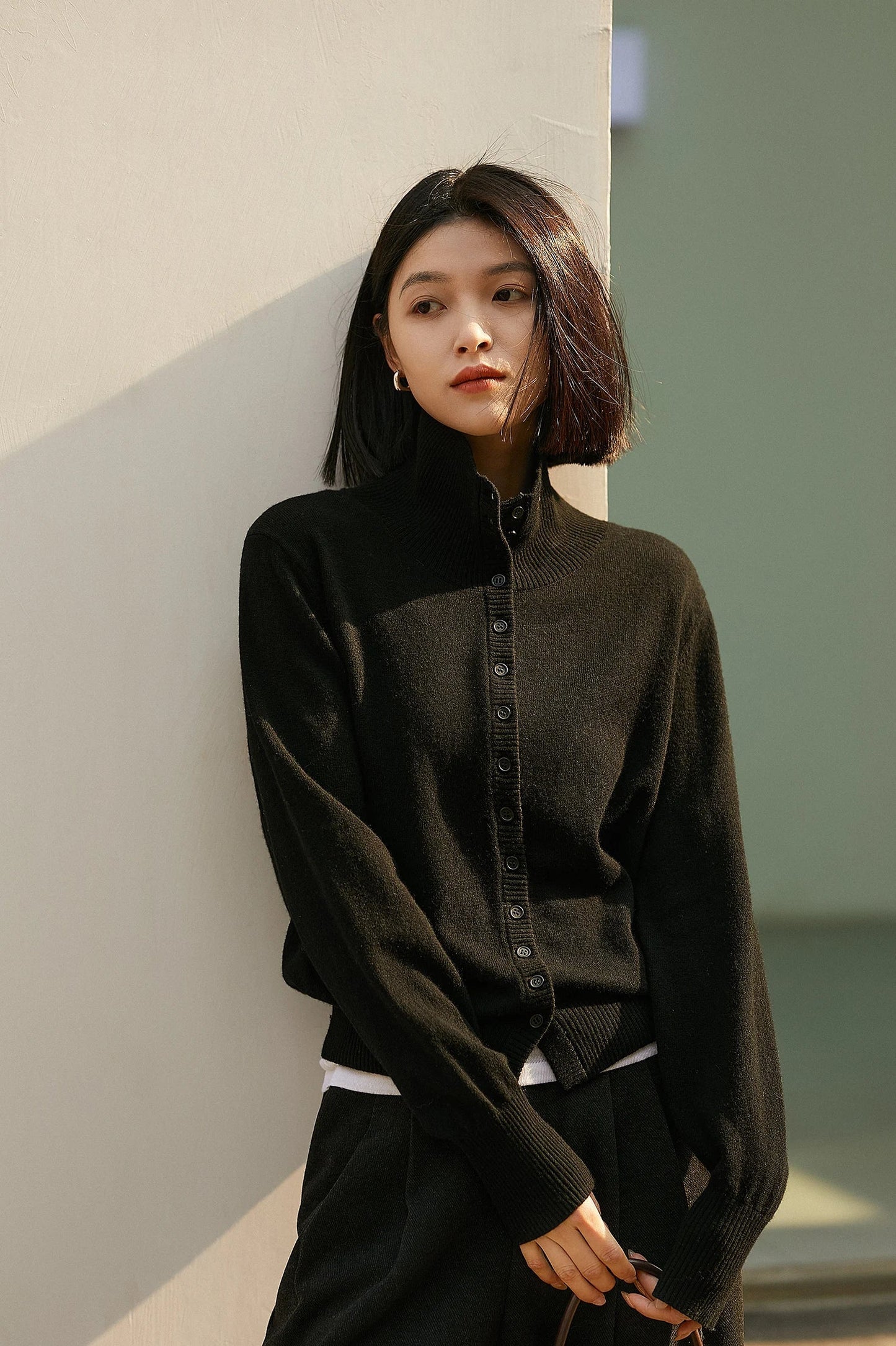 | Cashmere Button Sweater