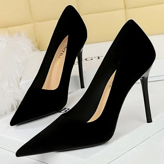 Suede High Heel Women Pumps for Sexy Party Wear