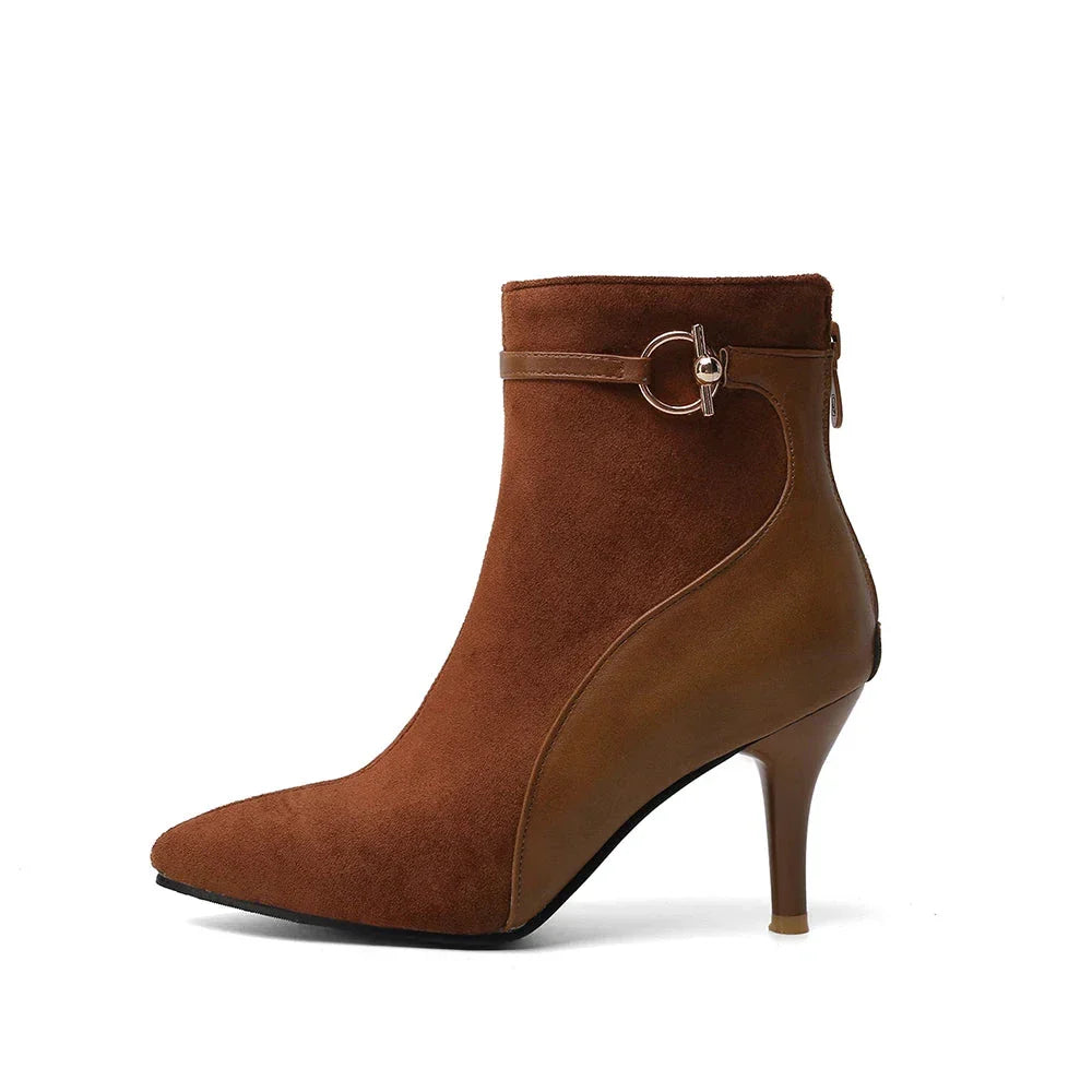 | Suede Pointy Toe Heels