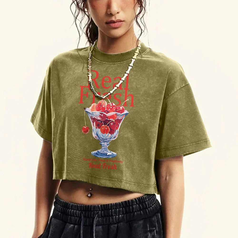 Cherry Cup Washed Slim Fit T-shirt