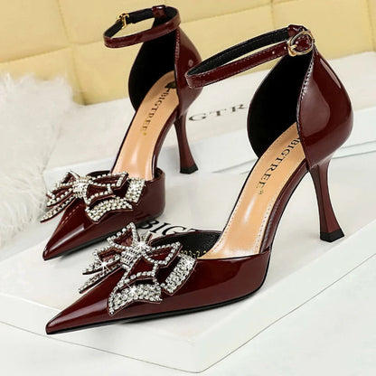 Luxury High Heel Rhinestone Bowknot Sandals for Women